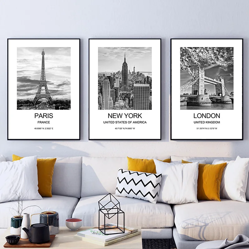 City Poster New York London Pa - Ink Blotter Paper 评论和价格