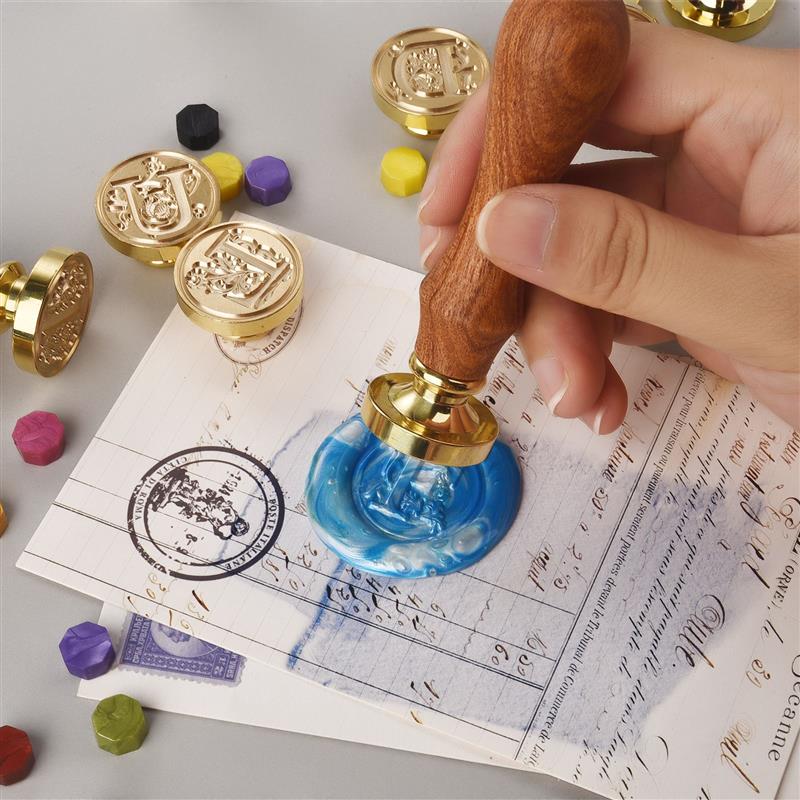 A-Z Vintage Sealed Wax Stamp H - Wax Seal Stamp Set 评论和价格
